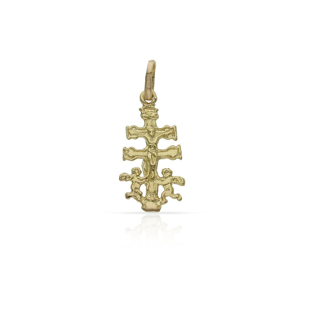 CRUZ ORO 18KL DE CARAVACA - 8X15MM - Peso: 0.65 gr 
