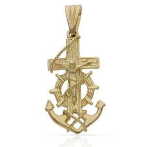 CRUZ ORO 18KL MARINERA CRISTO - 16X29MM - Peso: 4.30 gr 