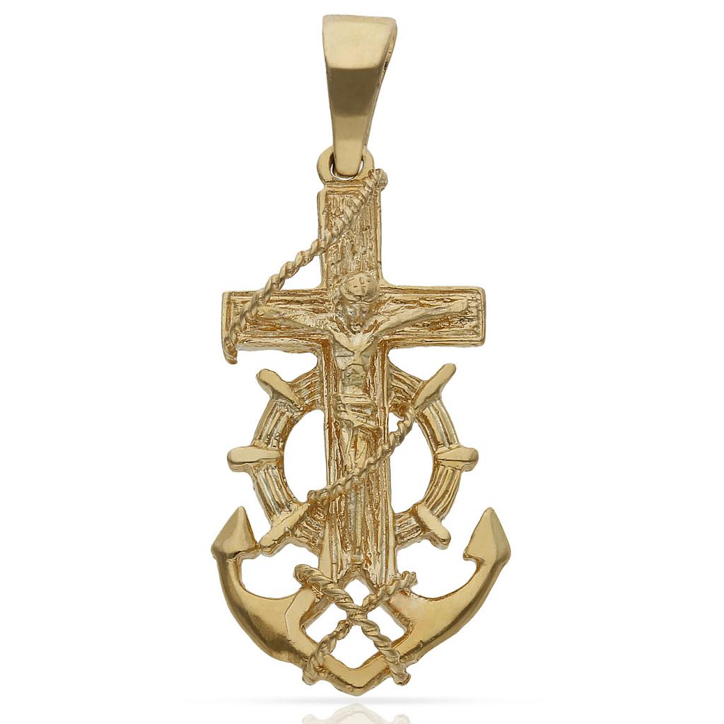 CRUZ ORO 18KL MARINERA CRISTO-18X35MM - Peso: 4.95 gr 