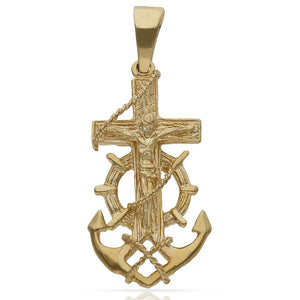 CRUZ ORO 18KL MARINERA CRISTO-18X35MM - Peso: 5.20 gr 