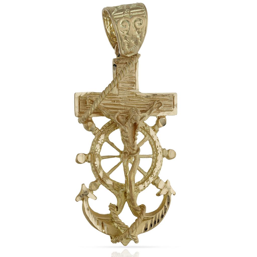 CRUZ ORO 18KL MARINERA CRISTO-27X52MM - Peso: 17.95 gr 