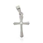 CRUZ ORO BLANCO 18KL CIRCONITA - 11x17MM