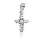 CRUZ ORO BLANCO 18KL CIRCONITAS - 10x15MM