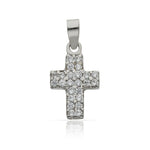 CRUZ ORO BLANCO 18KL CIRCONITAS - 11x16MM
