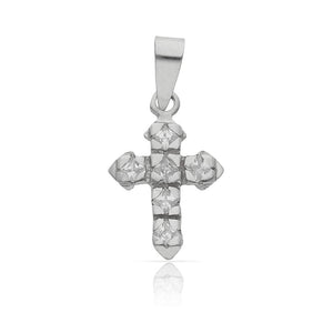 CRUZ ORO BLANCO 18KL CIRCONITAS - 11x16MM