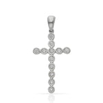 CRUZ ORO BLANCO 18KL CIRCONITAS - 11x19MM