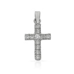 CRUZ ORO BLANCO 18KL CIRCONITAS - 12x19MM