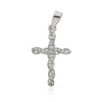 CRUZ ORO BLANCO 18KL CIRCONITAS - 13x20MM