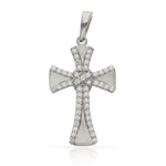 CRUZ ORO BLANCO 18KL CIRCONITAS - 13x22MM