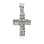CRUZ ORO BLANCO 18KL CIRCONITAS - 14x19MM