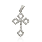 CRUZ ORO BLANCO 18KL CIRCONITAS - 14x22MM