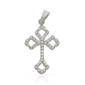 CRUZ ORO BLANCO 18KL CIRCONITAS - 14x22MM