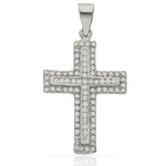 CRUZ ORO BLANCO 18KL CIRCONITAS - 17x26MM