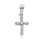CRUZ ORO BLANCO 18KL CIRCONITAS -  9x15MM