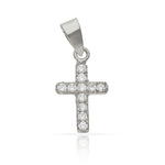 CRUZ ORO BLANCO 18KL CIRCONITAS - 9x15MM