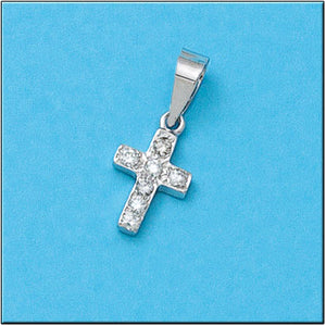 CRUZ ORO BLANCO 18KL DIAMANTES