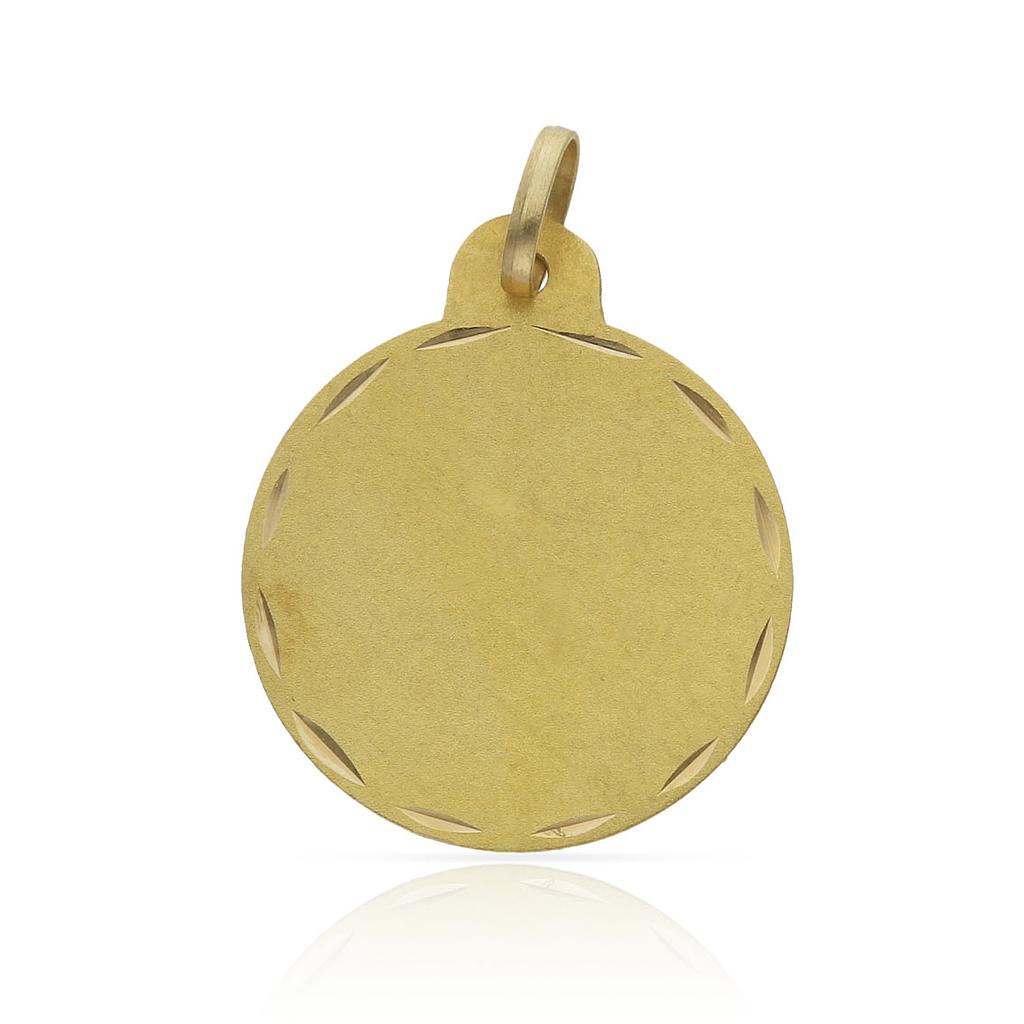 DISCO ORO 18KL - 21MM TALLADO - Peso: 2.20 gr 
