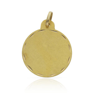 DISCO ORO 18KL - 21MM TALLADO - Peso: 2.20 gr 