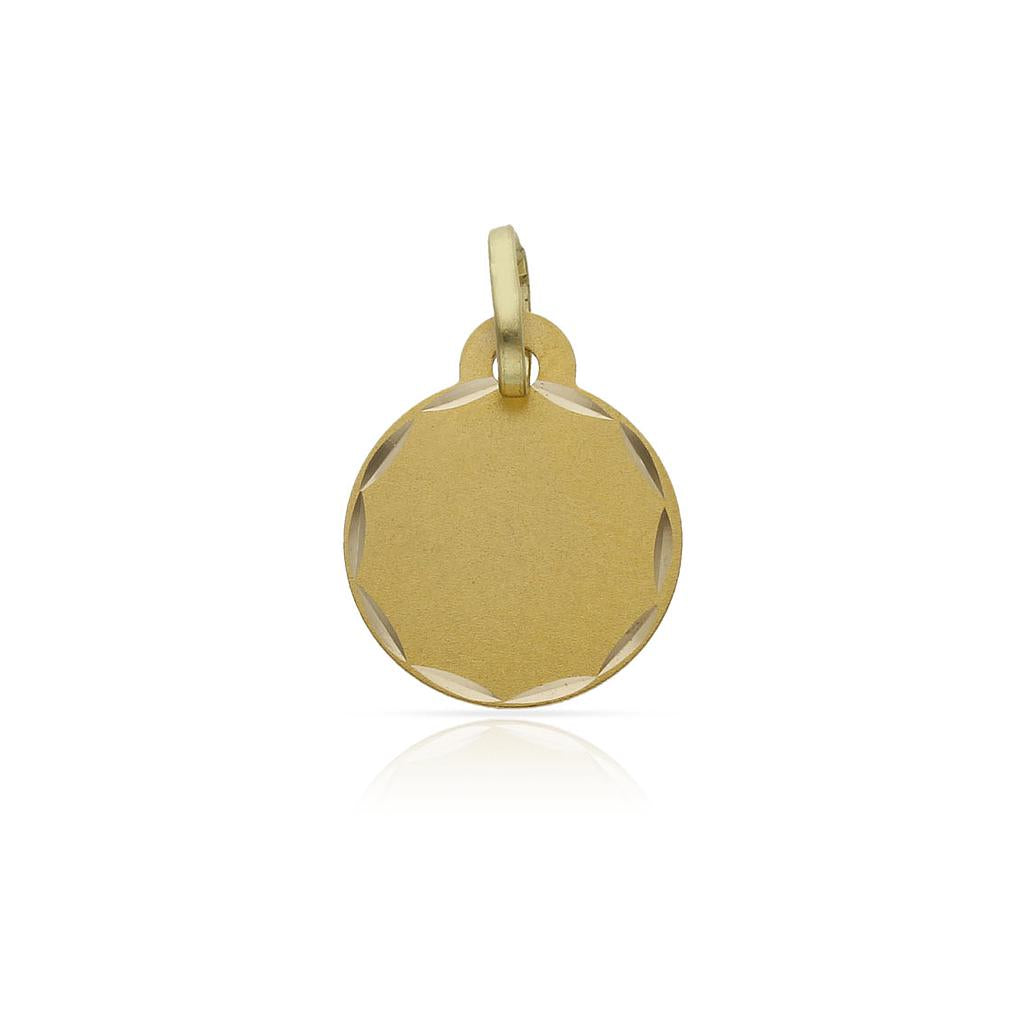 DISCO ORO 18KL TALLADO - 13MM - Peso: 1.00 gr 