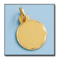DISCO ORO 18KL TALLADO - 15MM - Peso: 1.30 gr 