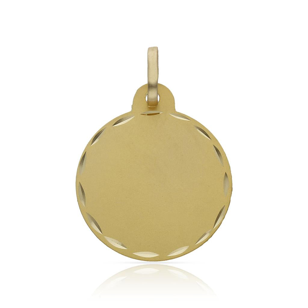 DISCO ORO 18KL TALLADO - 19MM - Peso: 1.85 gr 