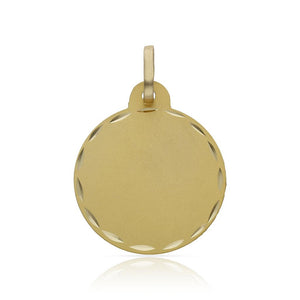 DISCO ORO 18KL TALLADO - 19MM - Peso: 1.90 gr 