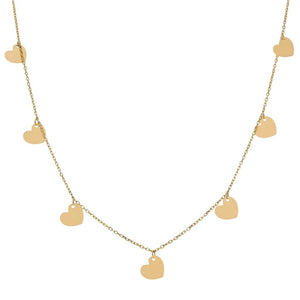 GARGANTILLA ORO 18KL CHARMS CORAZONES