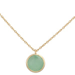 GARGANTILLA ORO 18KL CIRCULO  PIEDRA VERDE