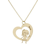 GARGANTILLA ORO 18KL CORAZON + NIÑA