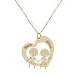 GARGANTILLA ORO 18KL CORAZON + NIÑOS