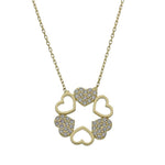 GARGANTILLA ORO 18KL CORAZONES CIRCONITAS