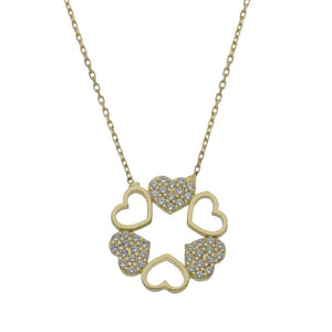 GARGANTILLA ORO 18KL CORAZONES CIRCONITAS