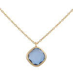 GARGANTILLA ORO 18KL CUADRADO AZUL