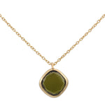 GARGANTILLA  ORO 18KL CUADRADO OLIVINA
