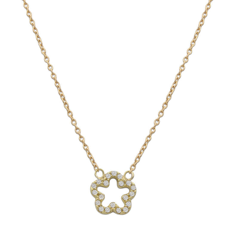 GARGANTILLA ORO 18KL FLOR CIRCONITAS