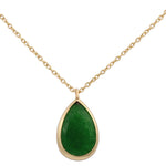 GARGANTILLA ORO 18KL LAGRIMA COLOR JADE