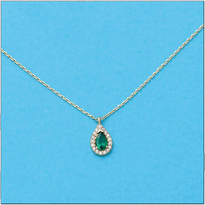GARGANTILLA ORO 18KL LAGRIMA CRISOPAL VERDE