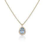 GARGANTILLA ORO 18KL LAGRIMA PIEDRA AGUA - 6x9MM