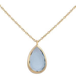 GARGANTILLA ORO 18KL LAGRIMA PIEDRA AZUL