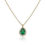 GARGANTILLA ORO 18KL LAGRIMA PIEDRA VERDE - 6x9MM