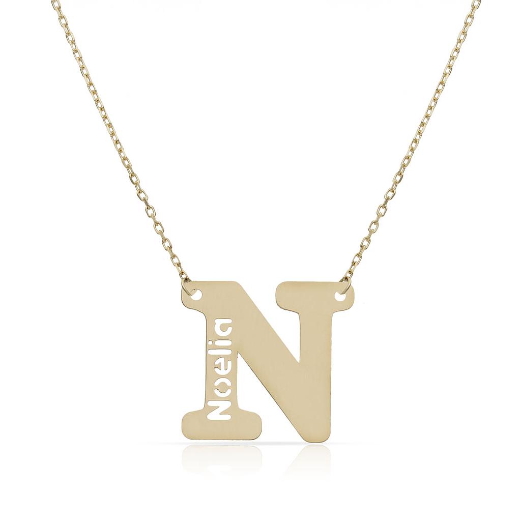 GARGANTILLA ORO 18KL LETRA + NOMBRE - Abecedario: n 