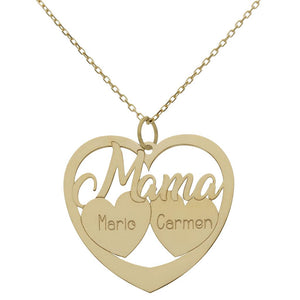 GARGANTILLA ORO 18KL MAMA + 2 CORAZONES