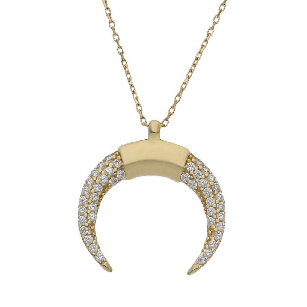 GARGANTILLA ORO 18KL MEDIA LUNA CIRCONITAS