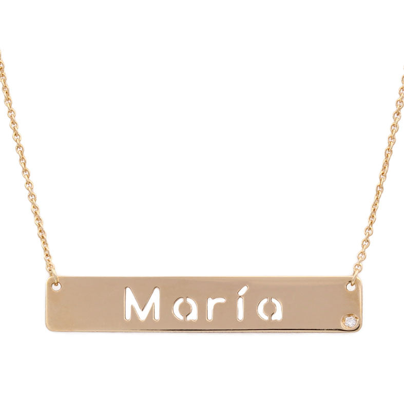 GARGANTILLA ORO 18KL NOMBRE + DIAMANTE