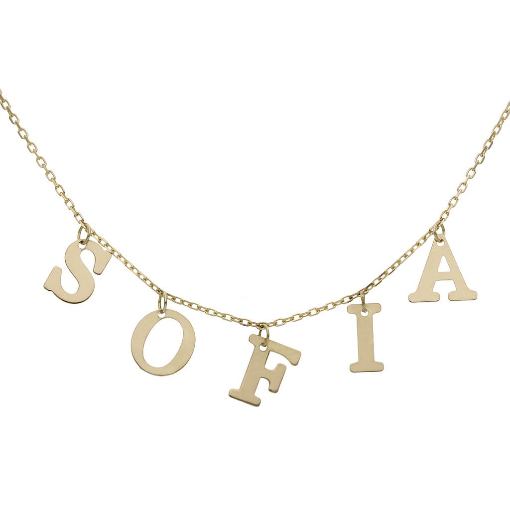 GARGANTILLA ORO 18KL NOMBRE LETRAS - Nombres: 3 Letras 