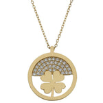 GARGANTILLA ORO 18KL TREBOL CIRCONITAS