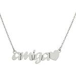 GARGANTILLA ORO BLANCO 18KL AMIGA + CORAZON