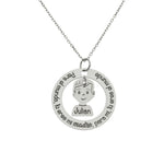 GARGANTILLA ORO BLANCO 18KL FRASE + NIÑO