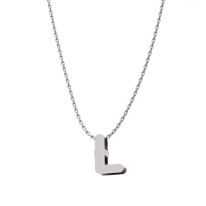 GARGANTILLA ORO BLANCO 18KL LETRA - Abecedario: L 