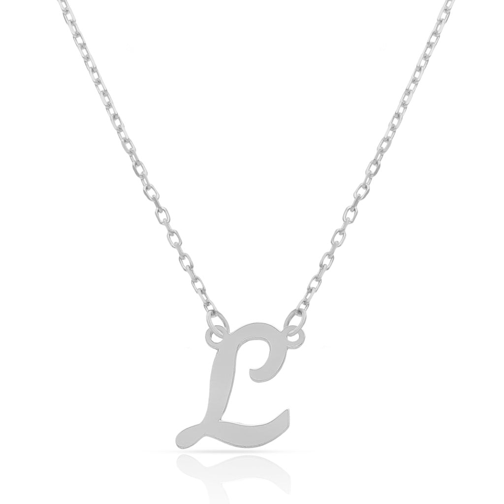 GARGANTILLA ORO BLANCO 18KL LETRA INGLESA - Abecedario: L 
